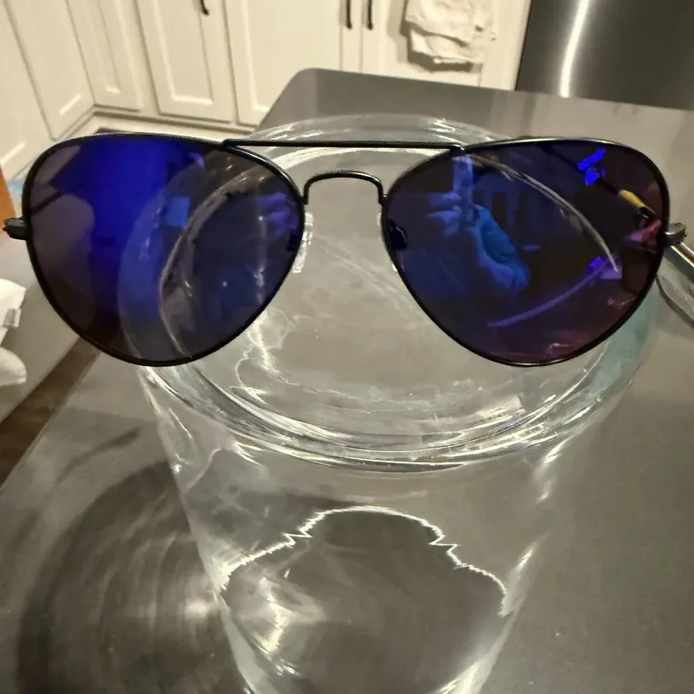 Foster Grant Polarized Aviator Sunglasses | Blue Mirror Lens | NWT